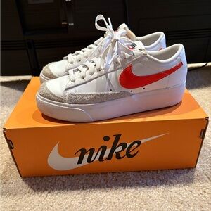 Women’s Nike Blazer Low Platform ‘White Orange’